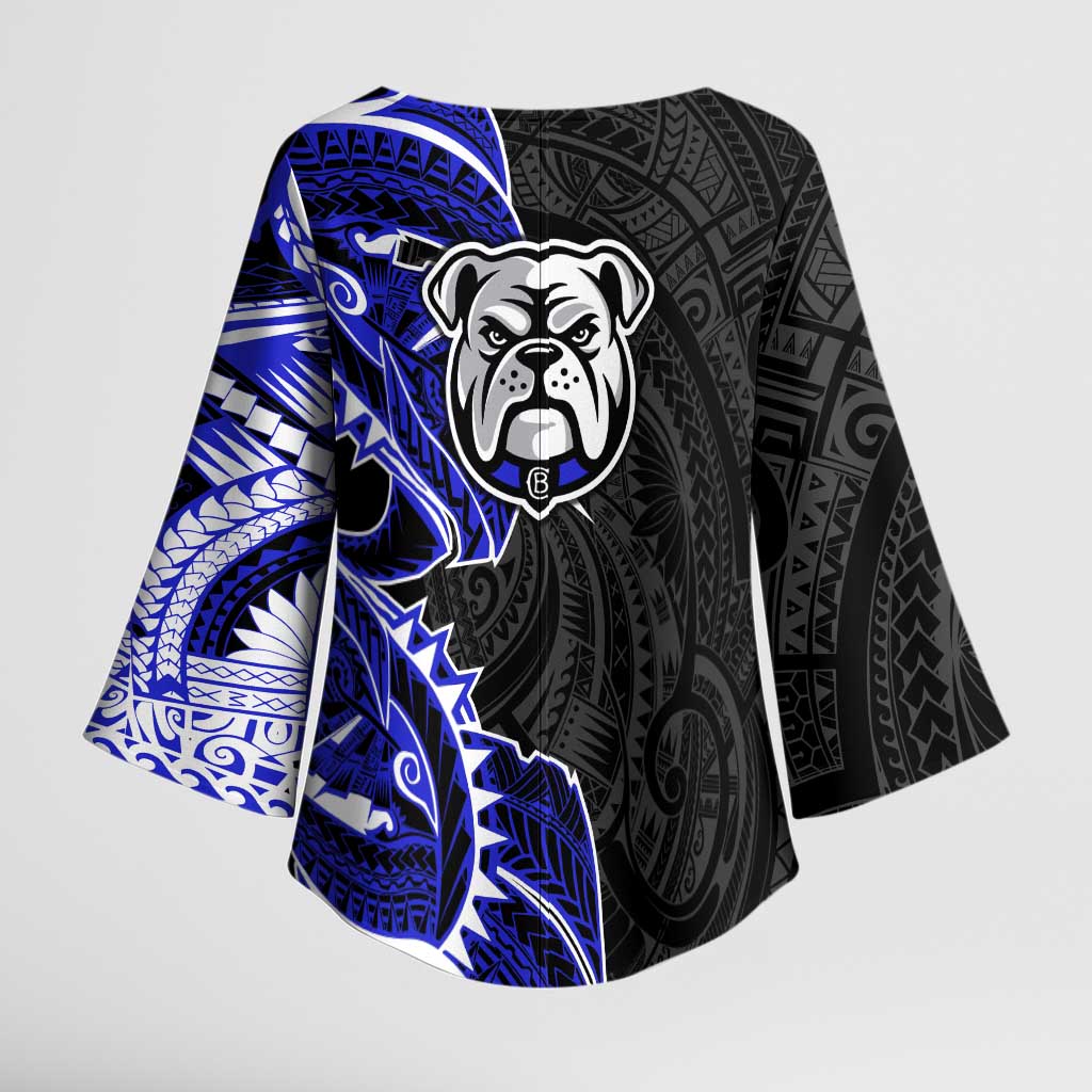 Canterbury Bankstown Bulldogs Kimono Sleeve Blouse Polynesian Tribal Tattoo Pacific Sport Art