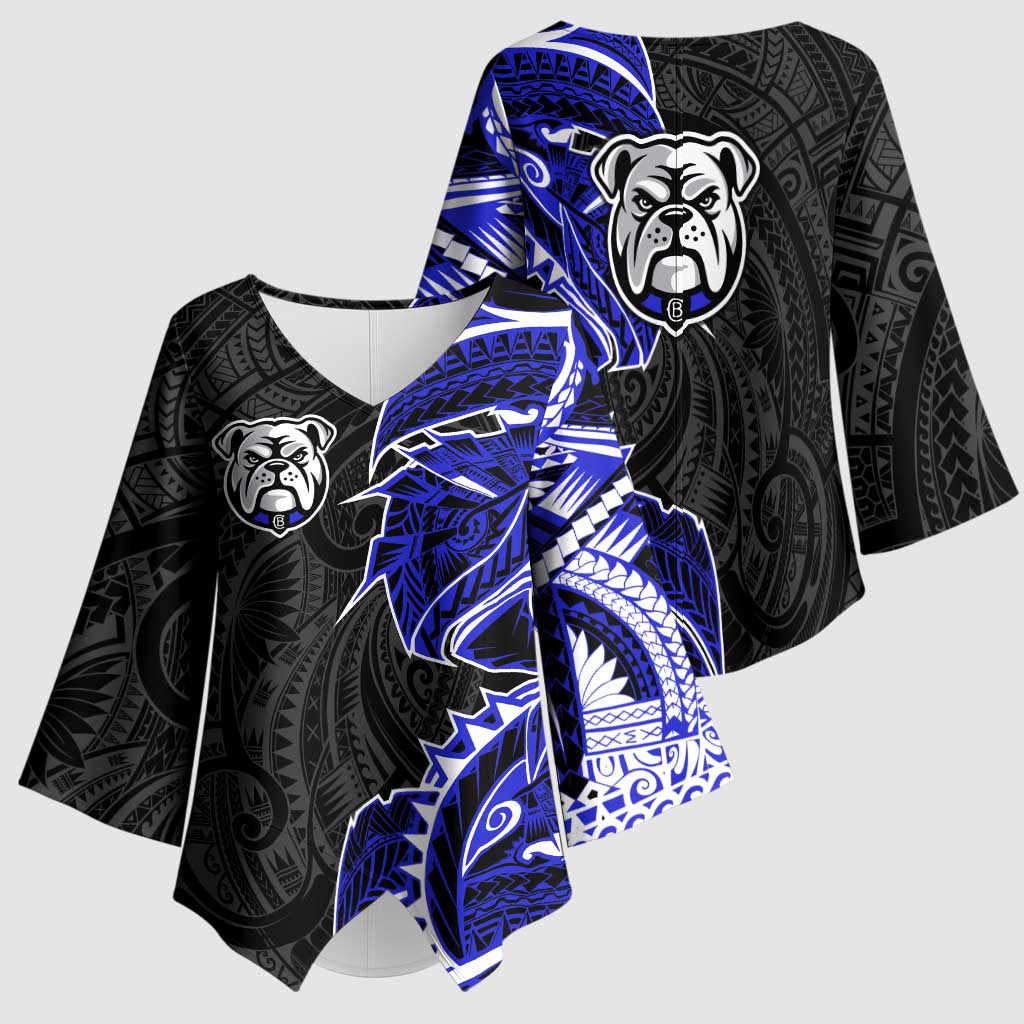 Canterbury Bankstown Bulldogs Kimono Sleeve Blouse Polynesian Tribal Tattoo Pacific Sport Art