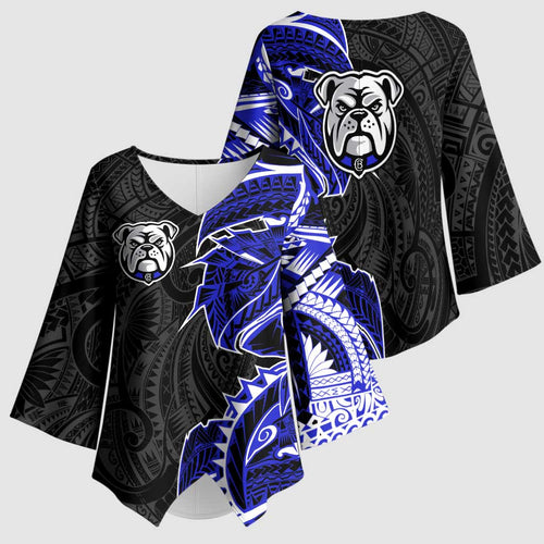 Canterbury Bankstown Bulldogs Kimono Sleeve Blouse Polynesian Tribal Tattoo Pacific Sport Art