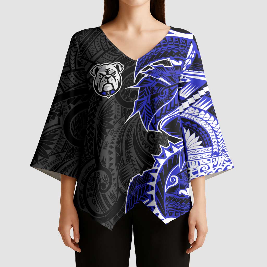 Canterbury Bankstown Bulldogs Kimono Sleeve Blouse Polynesian Tribal Tattoo Pacific Sport Art