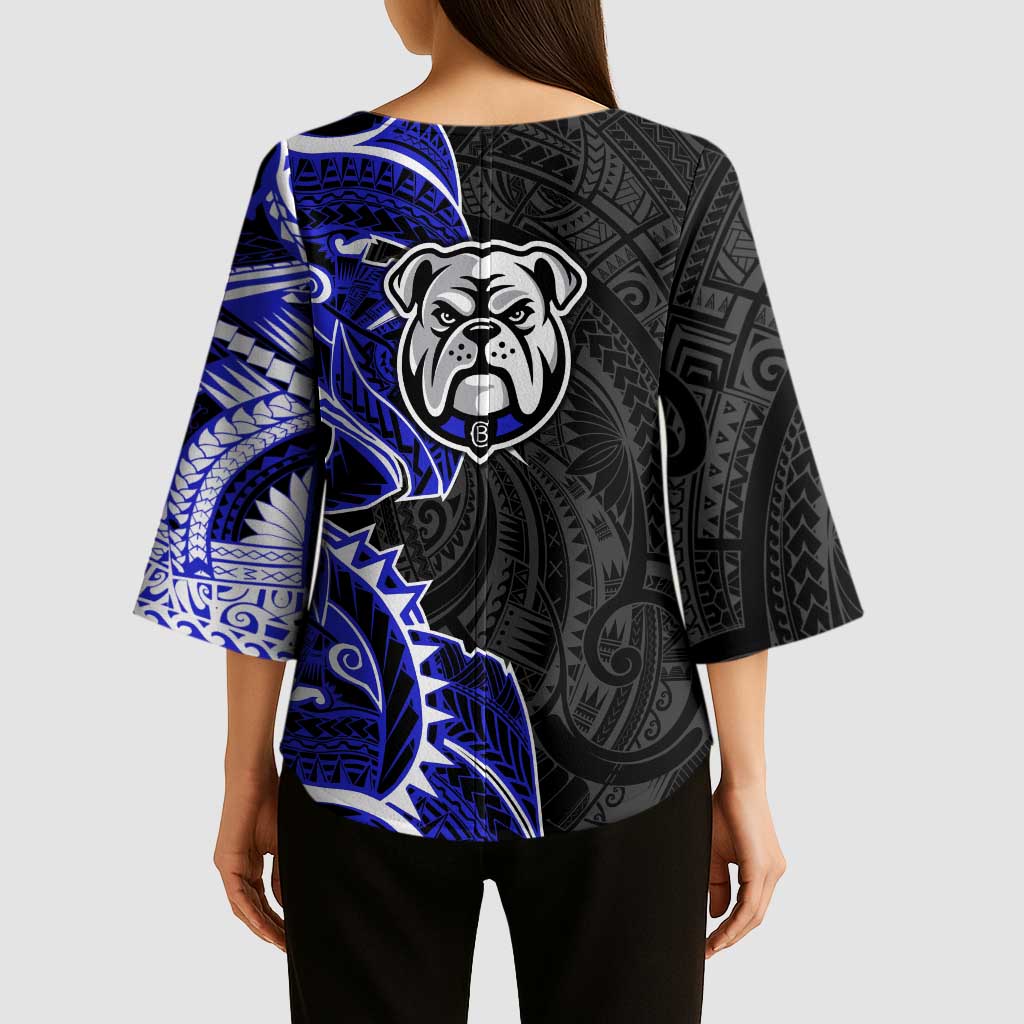 Canterbury Bankstown Bulldogs Kimono Sleeve Blouse Polynesian Tribal Tattoo Pacific Sport Art