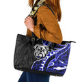 Canterbury Bankstown Bulldogs Leather Tote Bag Polynesian Tribal Tattoo Pacific Sport Art
