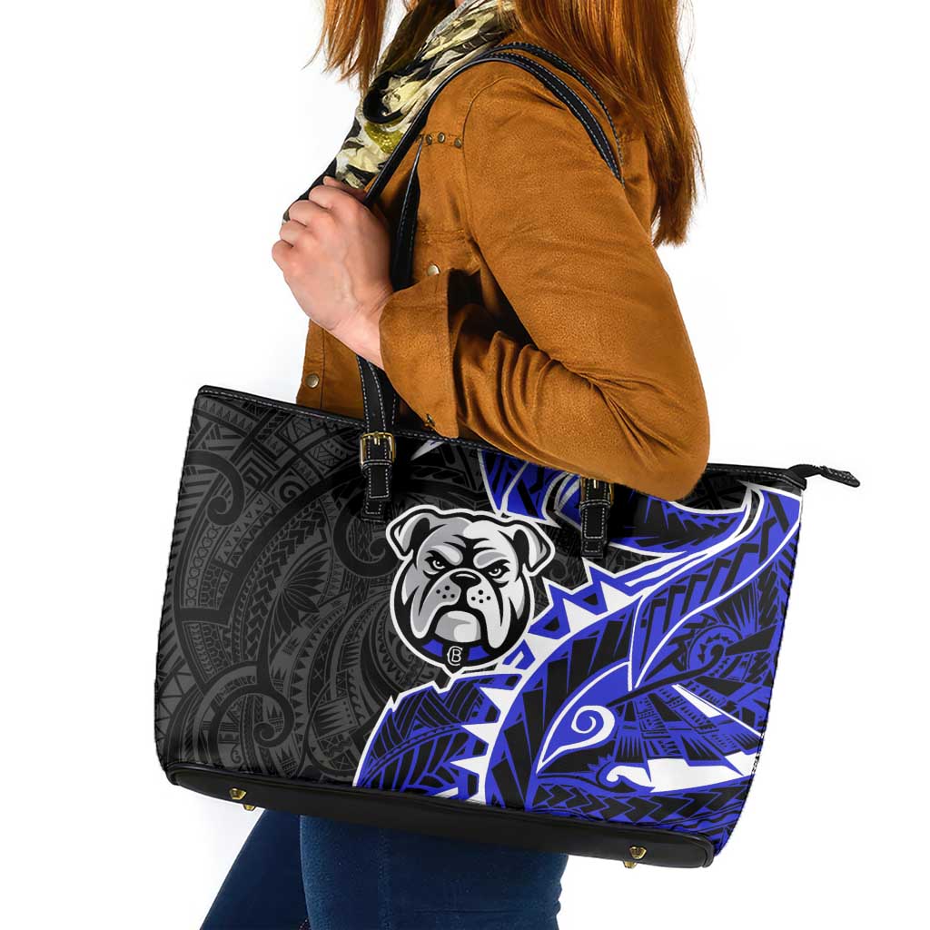 Canterbury Bankstown Bulldogs Leather Tote Bag Polynesian Tribal Tattoo Pacific Sport Art