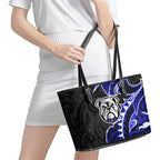 Canterbury Bankstown Bulldogs Leather Tote Bag Polynesian Tribal Tattoo Pacific Sport Art