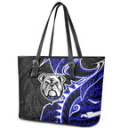 Canterbury Bankstown Bulldogs Leather Tote Bag Polynesian Tribal Tattoo Pacific Sport Art