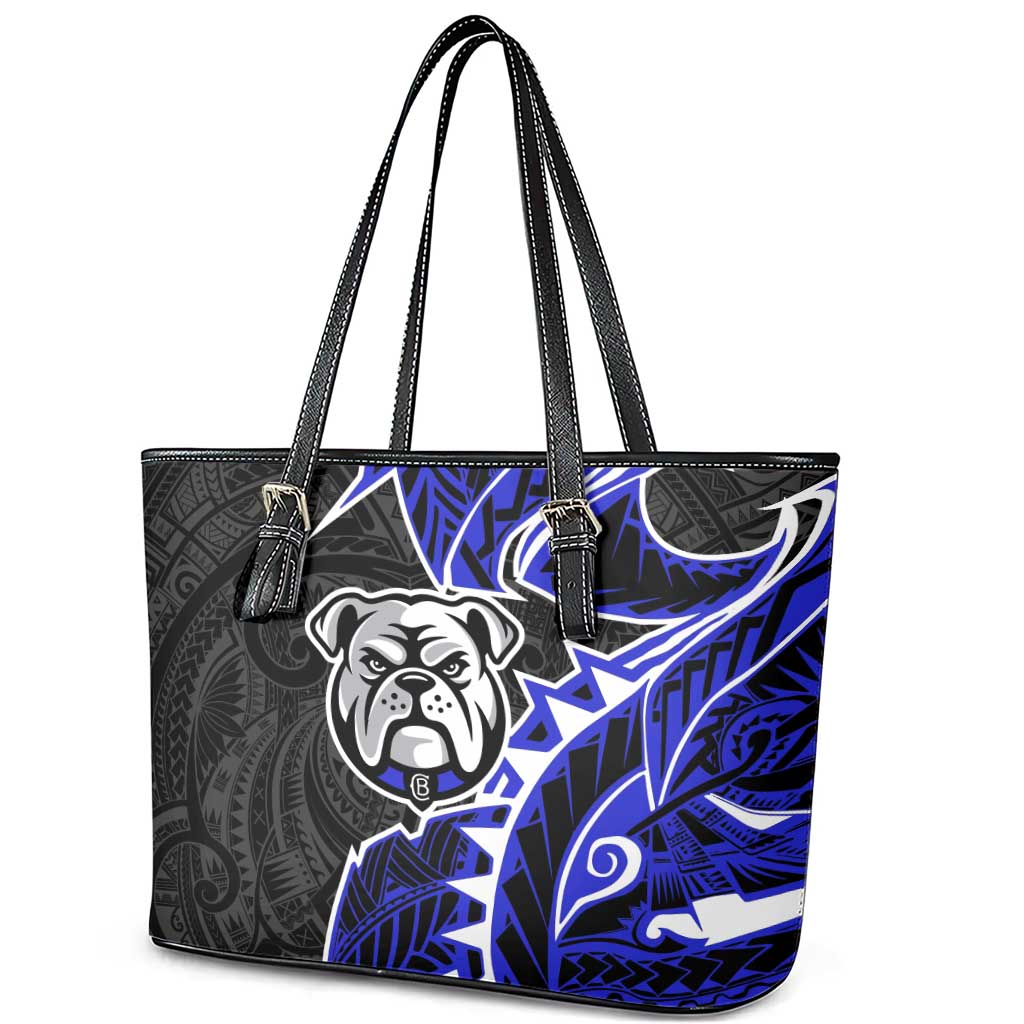 Canterbury Bankstown Bulldogs Leather Tote Bag Polynesian Tribal Tattoo Pacific Sport Art
