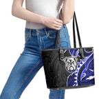 Canterbury Bankstown Bulldogs Leather Tote Bag Polynesian Tribal Tattoo Pacific Sport Art