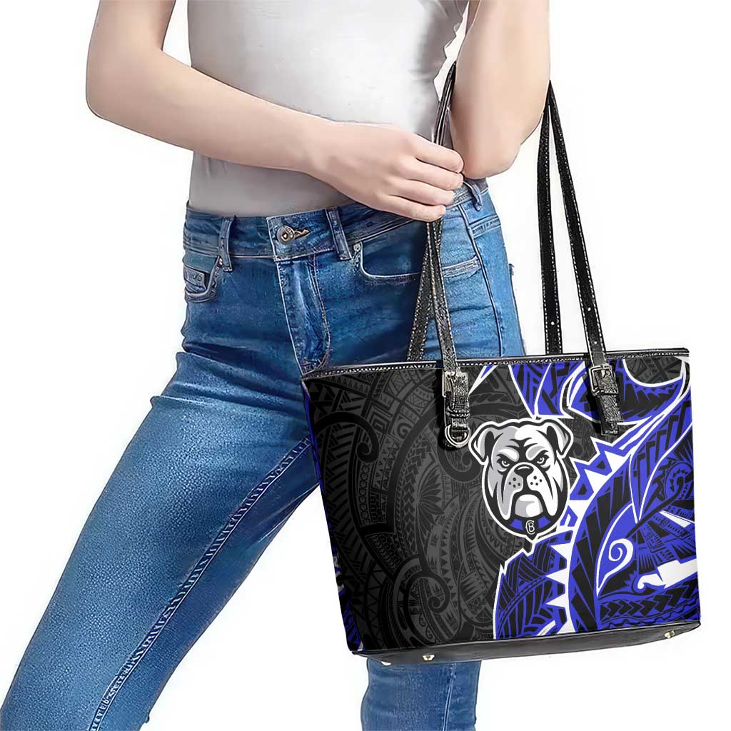 Canterbury Bankstown Bulldogs Leather Tote Bag Polynesian Tribal Tattoo Pacific Sport Art