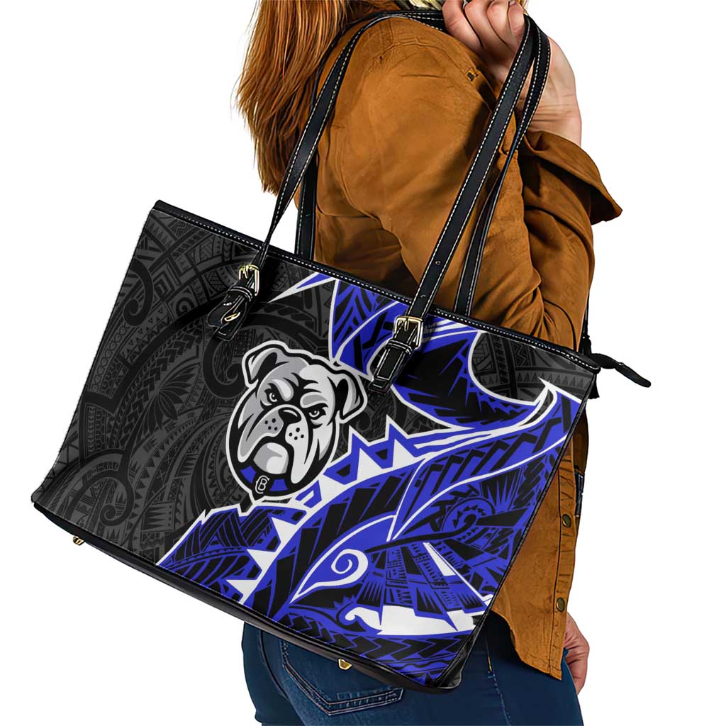 Canterbury Bankstown Bulldogs Leather Tote Bag Polynesian Tribal Tattoo Pacific Sport Art