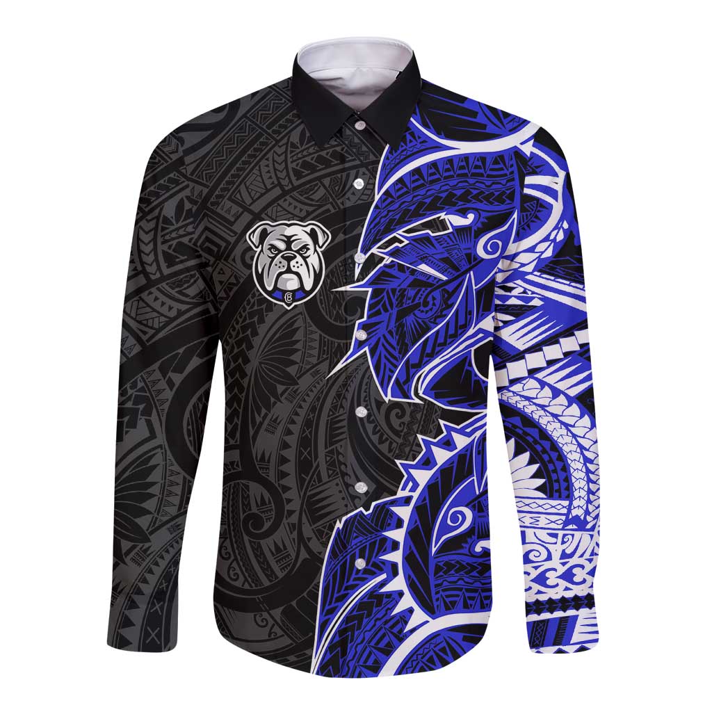 Canterbury Bankstown Bulldogs Long Sleeve Button Shirt Polynesian Tribal Tattoo Pacific Sport Art