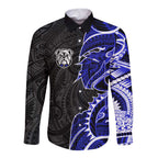 Canterbury Bankstown Bulldogs Long Sleeve Button Shirt Polynesian Tribal Tattoo Pacific Sport Art
