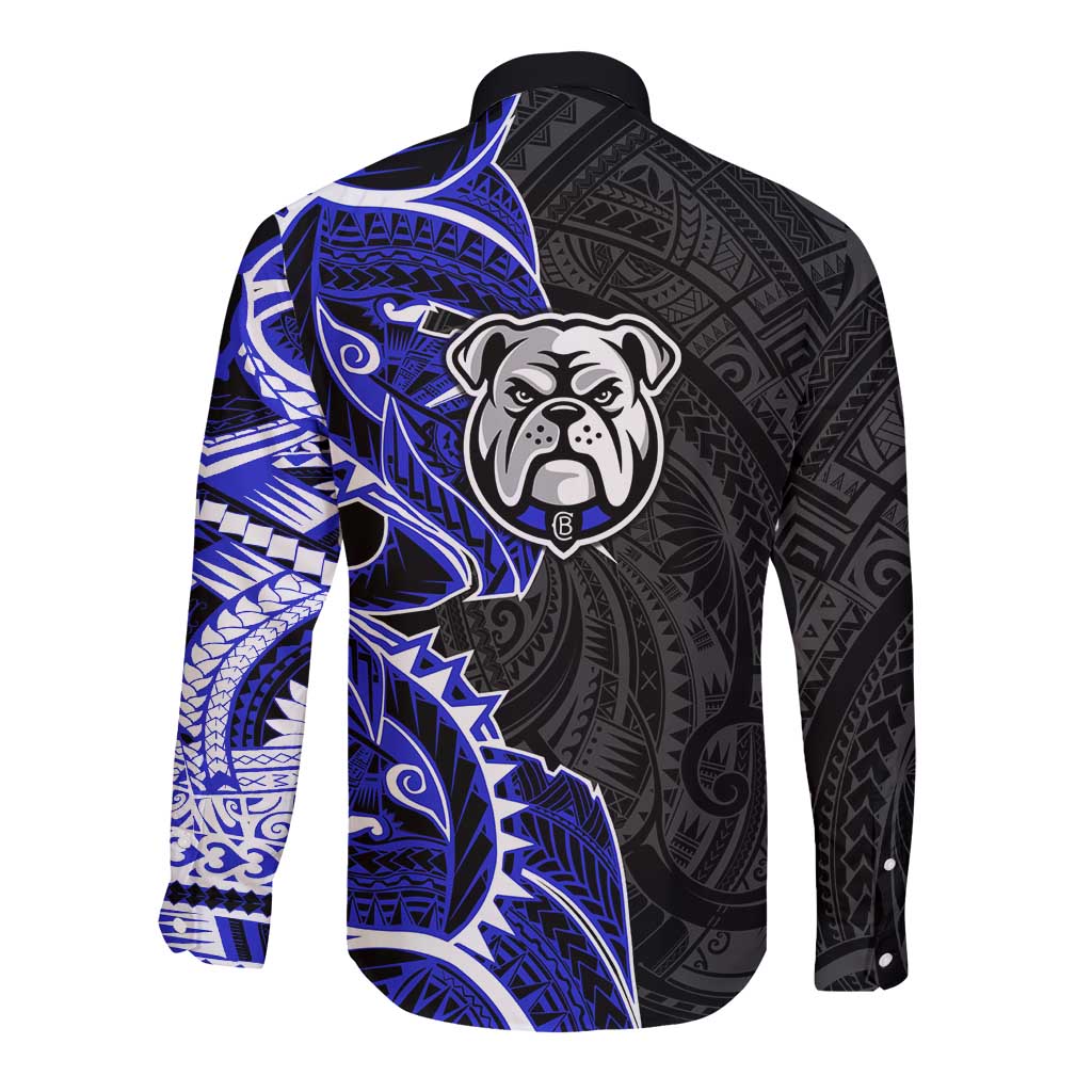 Canterbury Bankstown Bulldogs Long Sleeve Button Shirt Polynesian Tribal Tattoo Pacific Sport Art