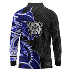 Canterbury Bankstown Bulldogs Long Sleeve Polo Shirt Polynesian Tribal Tattoo Pacific Sport Art
