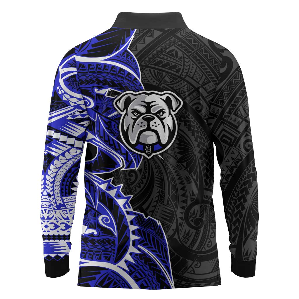Canterbury Bankstown Bulldogs Long Sleeve Polo Shirt Polynesian Tribal Tattoo Pacific Sport Art