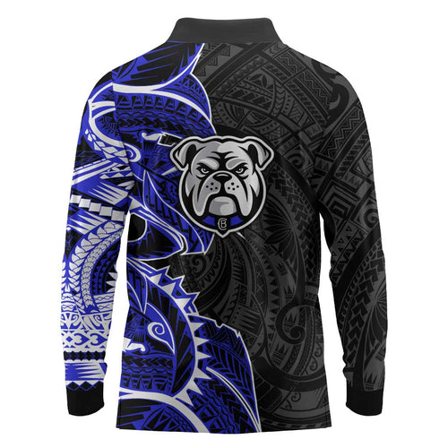 Canterbury Bankstown Bulldogs Long Sleeve Polo Shirt Polynesian Tribal Tattoo Pacific Sport Art
