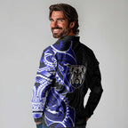 Canterbury Bankstown Bulldogs Long Sleeve Polo Shirt Polynesian Tribal Tattoo Pacific Sport Art