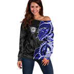 Canterbury Bankstown Bulldogs Off Shoulder Sweater Polynesian Tribal Tattoo Pacific Sport Art