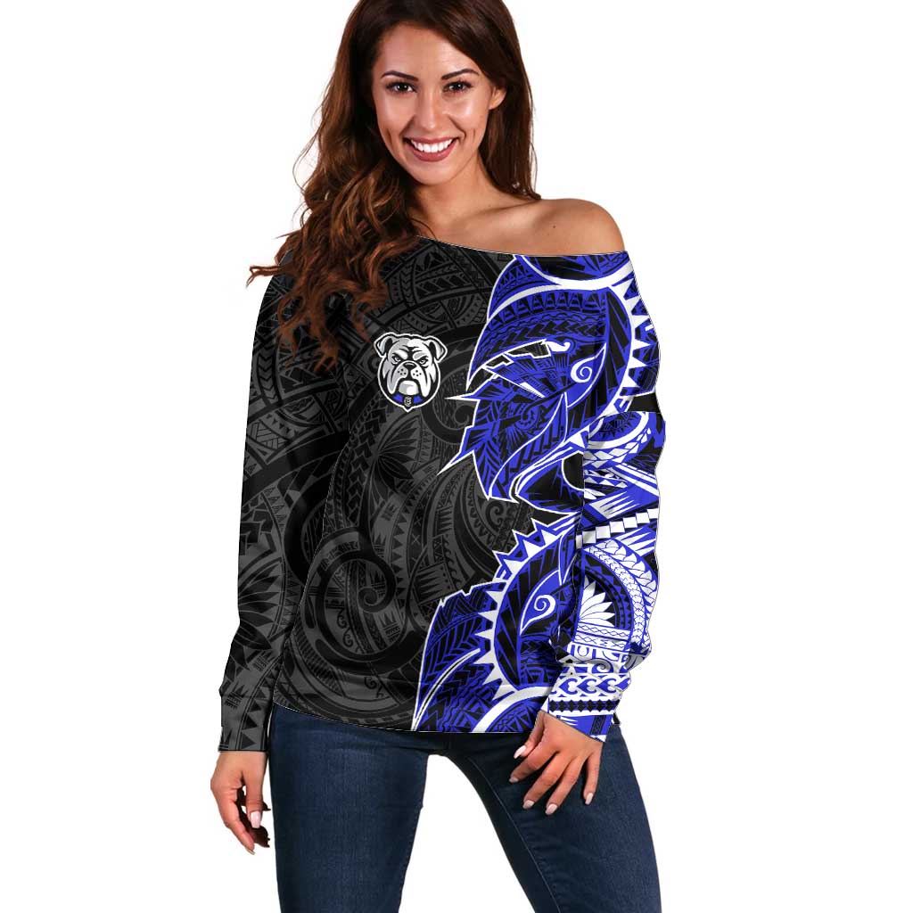 Canterbury Bankstown Bulldogs Off Shoulder Sweater Polynesian Tribal Tattoo Pacific Sport Art