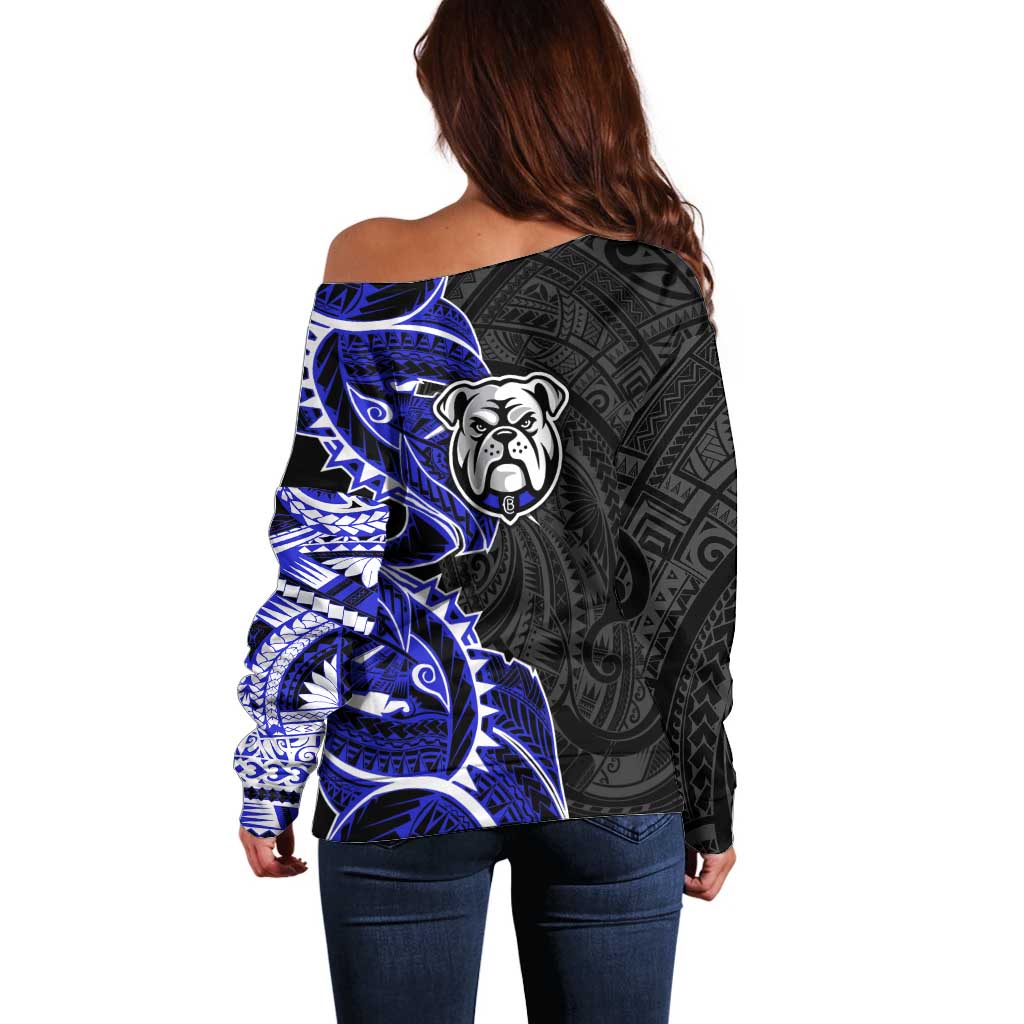 Canterbury Bankstown Bulldogs Off Shoulder Sweater Polynesian Tribal Tattoo Pacific Sport Art