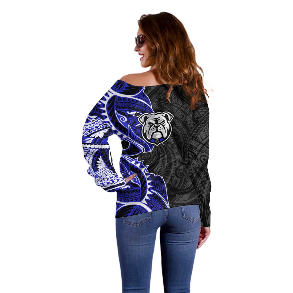 Canterbury Bankstown Bulldogs Off Shoulder Sweater Polynesian Tribal Tattoo Pacific Sport Art