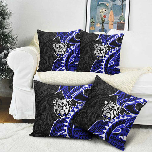 Canterbury Bankstown Bulldogs Pillow Cover Polynesian Tribal Tattoo Pacific Sport Art