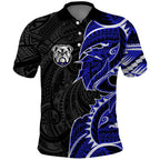 Canterbury Bankstown Bulldogs Polo Shirt Polynesian Tribal Tattoo Pacific Sport Art