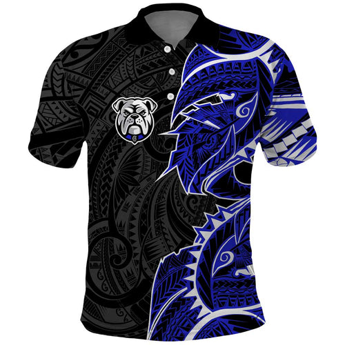 Canterbury Bankstown Bulldogs Polo Shirt Polynesian Tribal Tattoo Pacific Sport Art