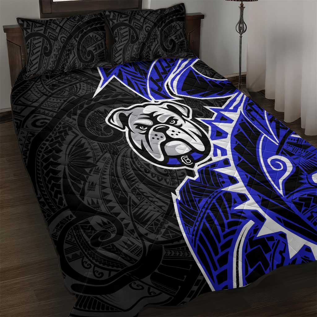 Canterbury Bankstown Bulldogs Quilt Bed Set Polynesian Tribal Tattoo Pacific Sport Art
