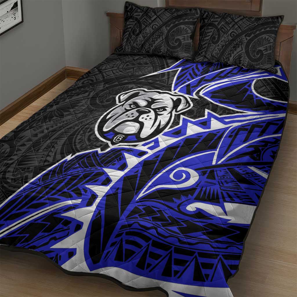 Canterbury Bankstown Bulldogs Quilt Bed Set Polynesian Tribal Tattoo Pacific Sport Art