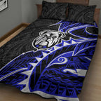 Canterbury Bankstown Bulldogs Quilt Bed Set Polynesian Tribal Tattoo Pacific Sport Art