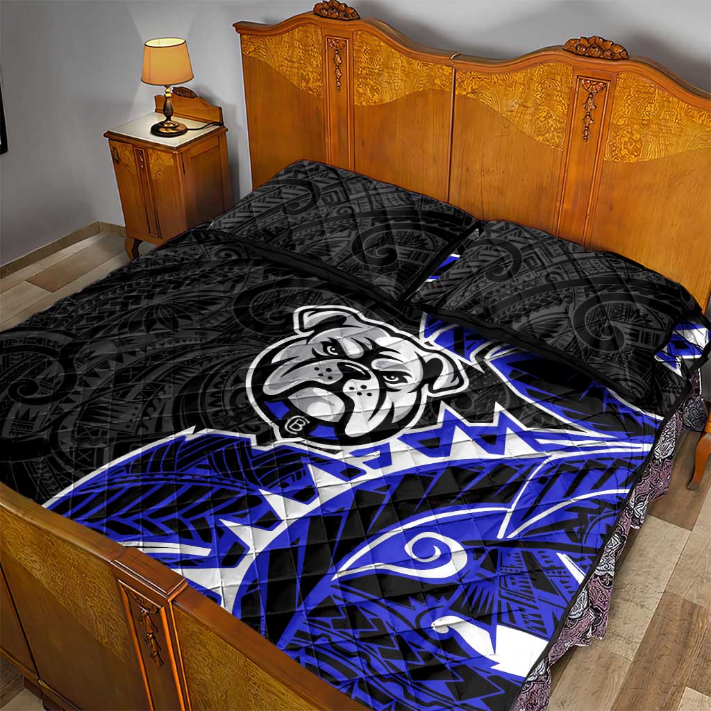 Canterbury Bankstown Bulldogs Quilt Bed Set Polynesian Tribal Tattoo Pacific Sport Art