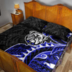 Canterbury Bankstown Bulldogs Quilt Bed Set Polynesian Tribal Tattoo Pacific Sport Art