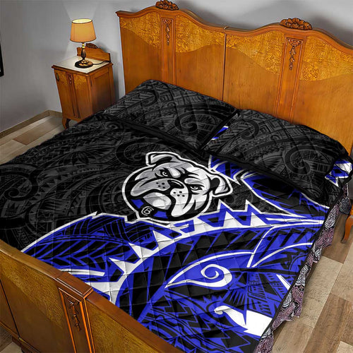 Canterbury Bankstown Bulldogs Quilt Bed Set Polynesian Tribal Tattoo Pacific Sport Art