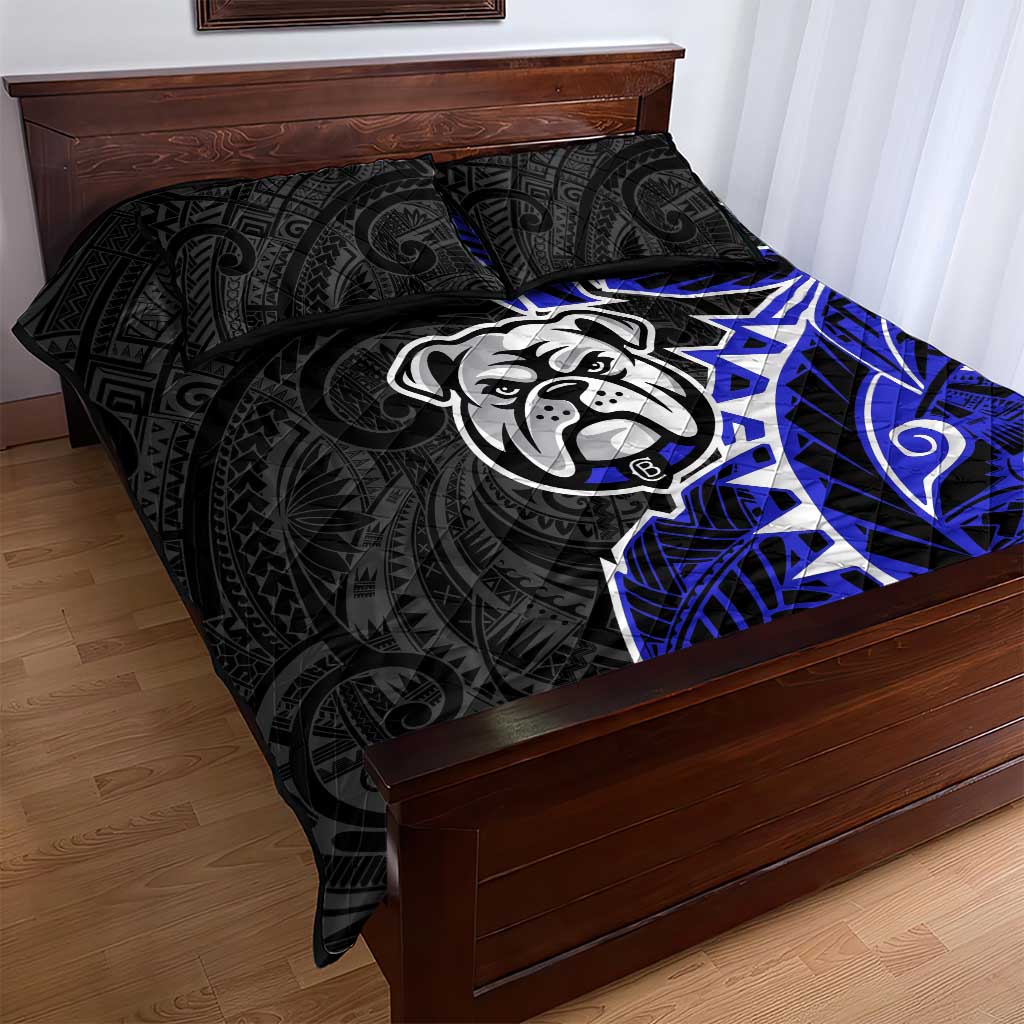 Canterbury Bankstown Bulldogs Quilt Bed Set Polynesian Tribal Tattoo Pacific Sport Art