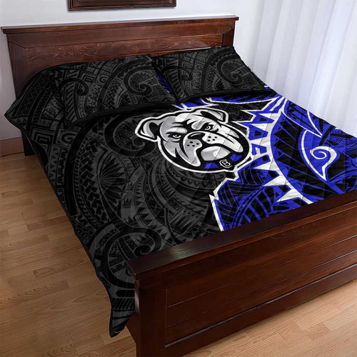 Canterbury Bankstown Bulldogs Quilt Bed Set Polynesian Tribal Tattoo Pacific Sport Art