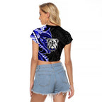 Canterbury Bankstown Bulldogs Raglan Cropped T Shirt Polynesian Tribal Tattoo Pacific Sport Art