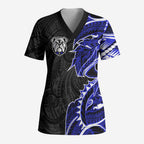 Canterbury Bankstown Bulldogs Scrub Top Polynesian Tribal Tattoo Pacific Sport Art