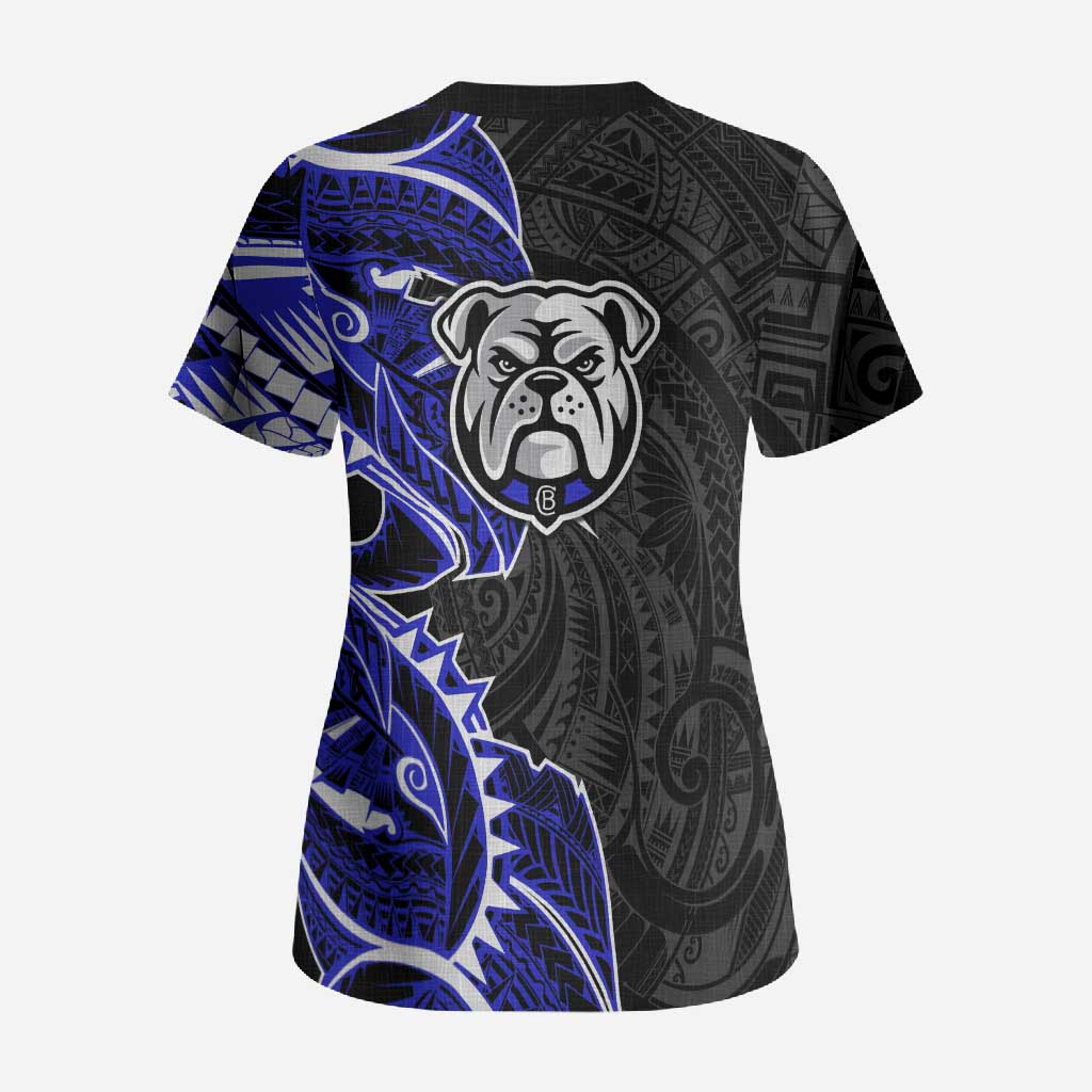 Canterbury Bankstown Bulldogs Scrub Top Polynesian Tribal Tattoo Pacific Sport Art