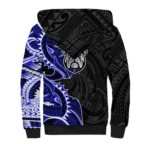 Canterbury Bankstown Bulldogs Sherpa Hoodie Polynesian Tribal Tattoo Pacific Sport Art