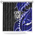 Canterbury Bankstown Bulldogs Shower Curtain Polynesian Tribal Tattoo Pacific Sport Art