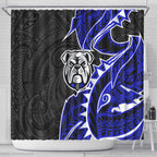 Canterbury Bankstown Bulldogs Shower Curtain Polynesian Tribal Tattoo Pacific Sport Art