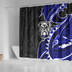 Canterbury Bankstown Bulldogs Shower Curtain Polynesian Tribal Tattoo Pacific Sport Art