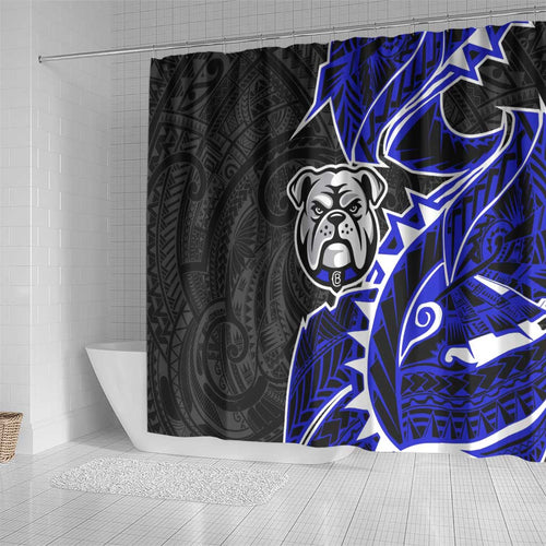 Canterbury Bankstown Bulldogs Shower Curtain Polynesian Tribal Tattoo Pacific Sport Art