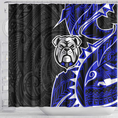 Canterbury Bankstown Bulldogs Shower Curtain Polynesian Tribal Tattoo Pacific Sport Art