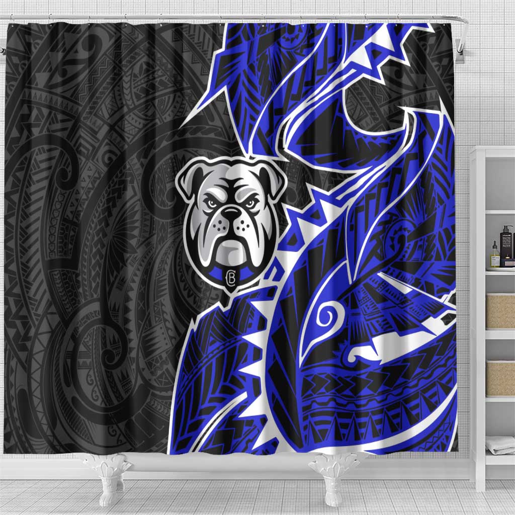 Canterbury Bankstown Bulldogs Shower Curtain Polynesian Tribal Tattoo Pacific Sport Art