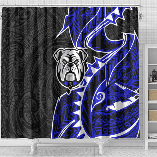 Canterbury Bankstown Bulldogs Shower Curtain Polynesian Tribal Tattoo Pacific Sport Art