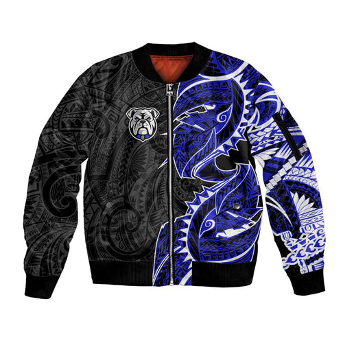 Canterbury Bankstown Bulldogs Sleeve Zip Bomber Jacket Polynesian Tribal Tattoo Pacific Sport Art