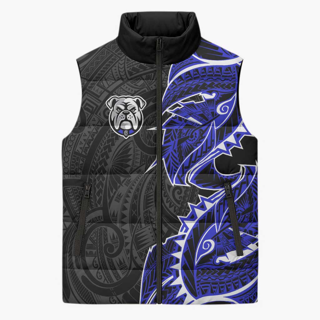 Canterbury Bankstown Bulldogs Sleeveless Puffer Jacket Polynesian Tribal Tattoo Pacific Sport Art