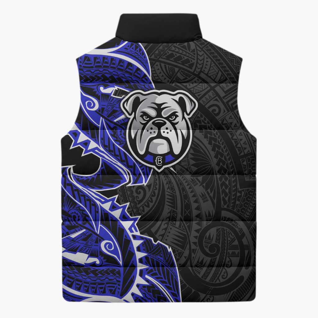 Canterbury Bankstown Bulldogs Sleeveless Puffer Jacket Polynesian Tribal Tattoo Pacific Sport Art