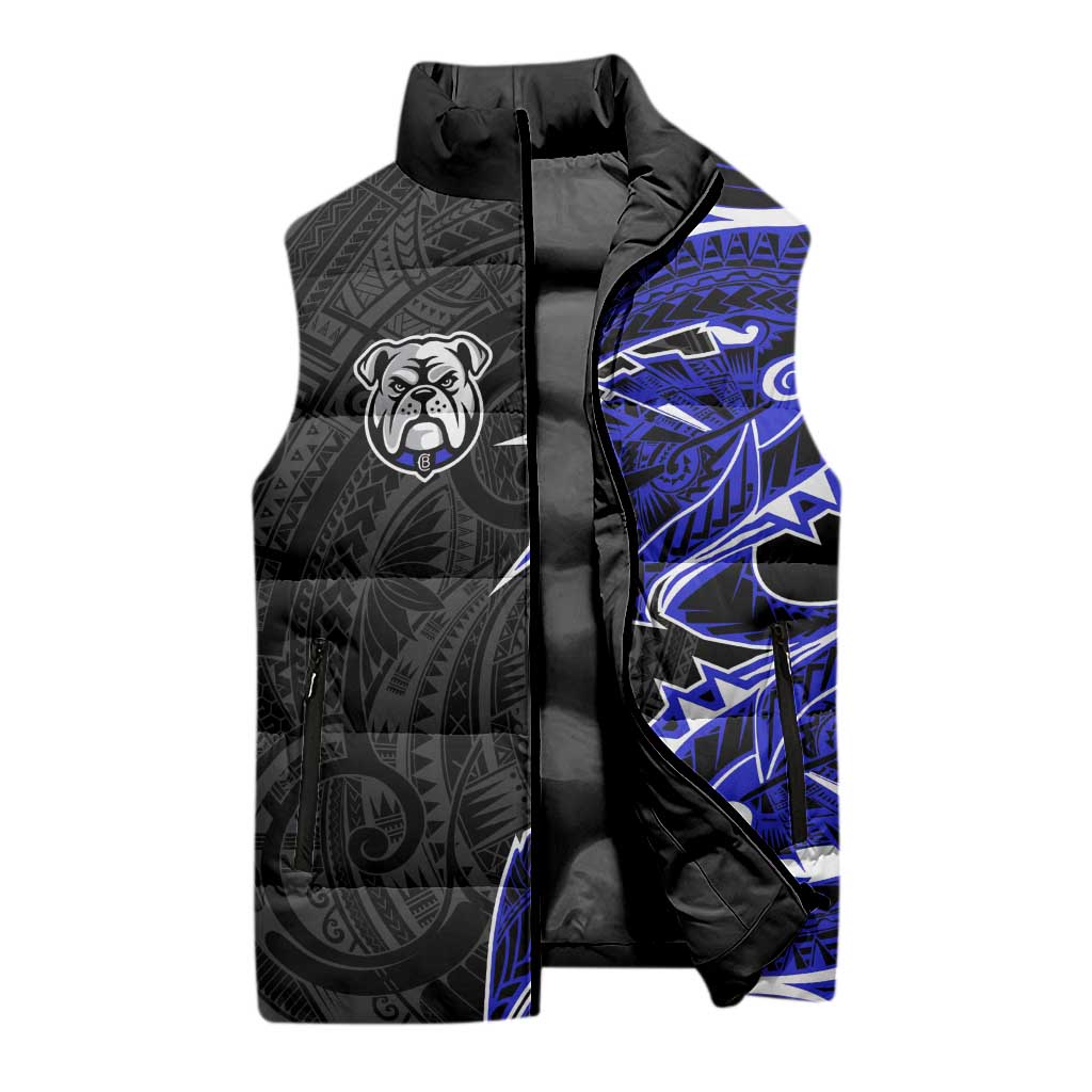 Canterbury Bankstown Bulldogs Sleeveless Puffer Jacket Polynesian Tribal Tattoo Pacific Sport Art